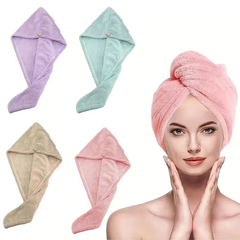 1Pc Microfiber Hair Towel Fast Drying Dryer Towel Women Wrap Head Absorption Water Bath Hat